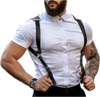 Harness Belt Costume for Men, Men's Pu Leather Body Chest Sexy Body Harness Belt Adjustable Buckle Clothes Outfits, Nightclub Cosplay Clubwear