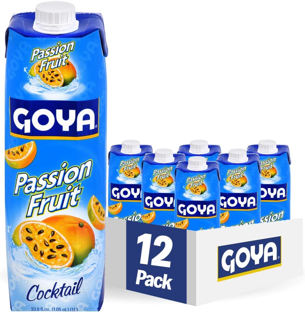 Goya Foods Passion Fruit Nectar, 33.8 Fl Oz (Pack of 12)