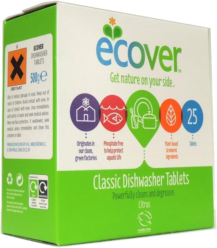 New , Ecover Dishwasher Tablets Environmentally-friendly Ref VEVDT [Pack 25]