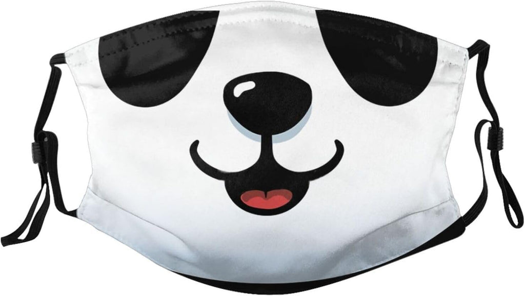 Cute Panda Face Mask with 2 Filters Adjustable Breathable Cloth Masks Balaclavas for Men Women Teenages