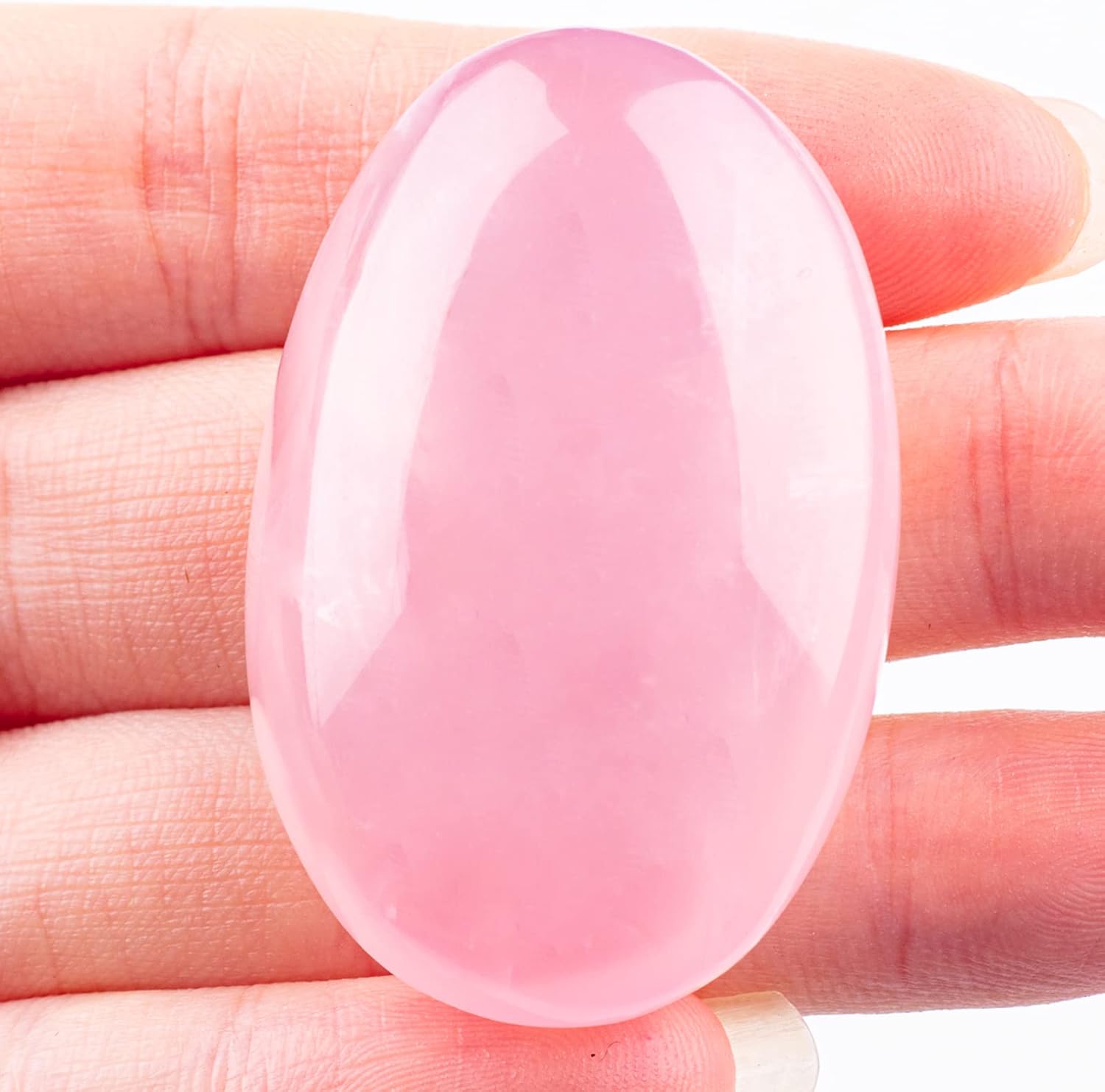 1.5 inch Rose Quartz Crystals Palm Worry Stone Tumbled Irregular Polish Stone Rocks Positive Energy Crystals Massage Gemstone with Healing Therapy for Reiki Yoga Chakra Balancing Gift Decor