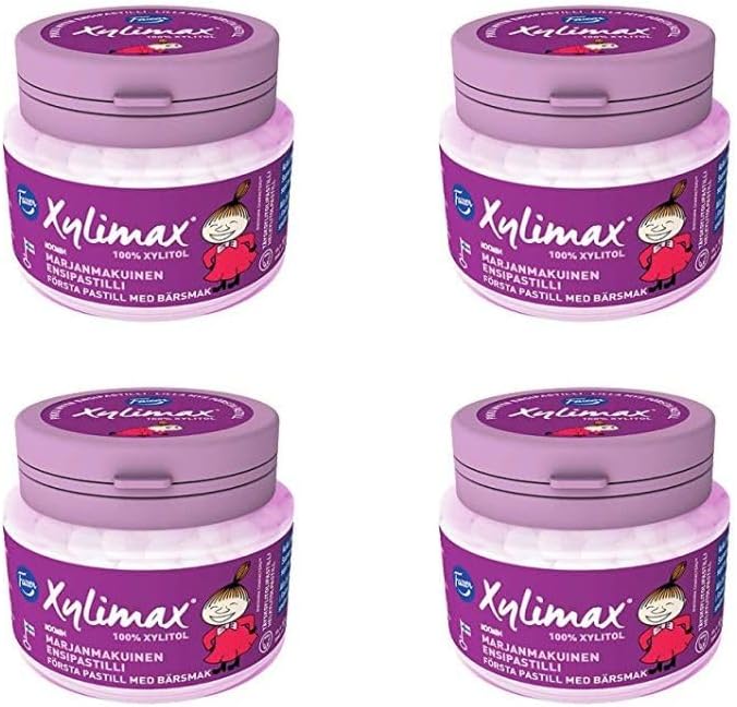 Fazer Xylimax Moomin Pikku My full xylitol Pastilles 4 Jars of 85g