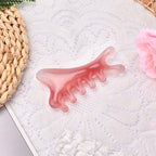 Resin Massage Board Scalp Comb Face Shoulder Massager for Women Ladies Facial Eyes Meridians Massagers Body Relaxation Comb Neck Massage Scrubs Handheld Massager Manual Guasha Tool Pink