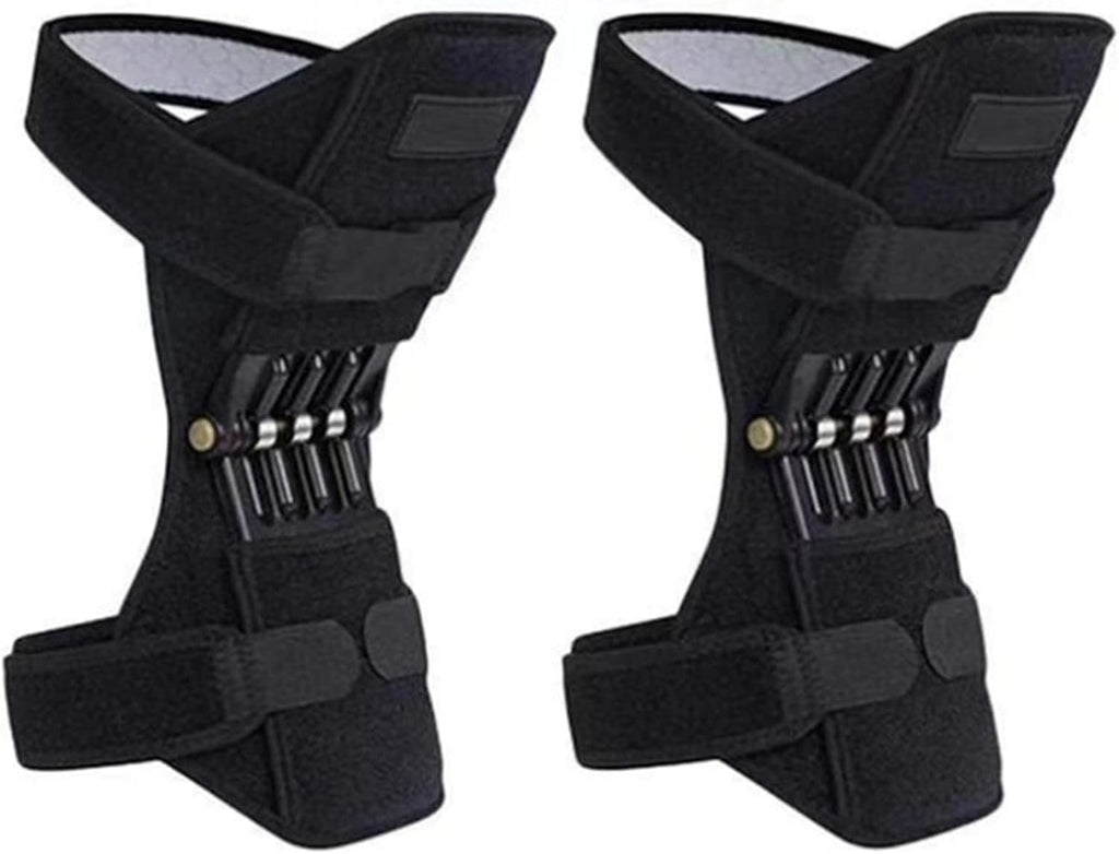 1 Pair Knee Booster Brace with Rebound Springs, Power Lift Patella Support Wrap, Joint Stabilizer Pad, Knee Protection Booster for Weak Legs, Pain Relief