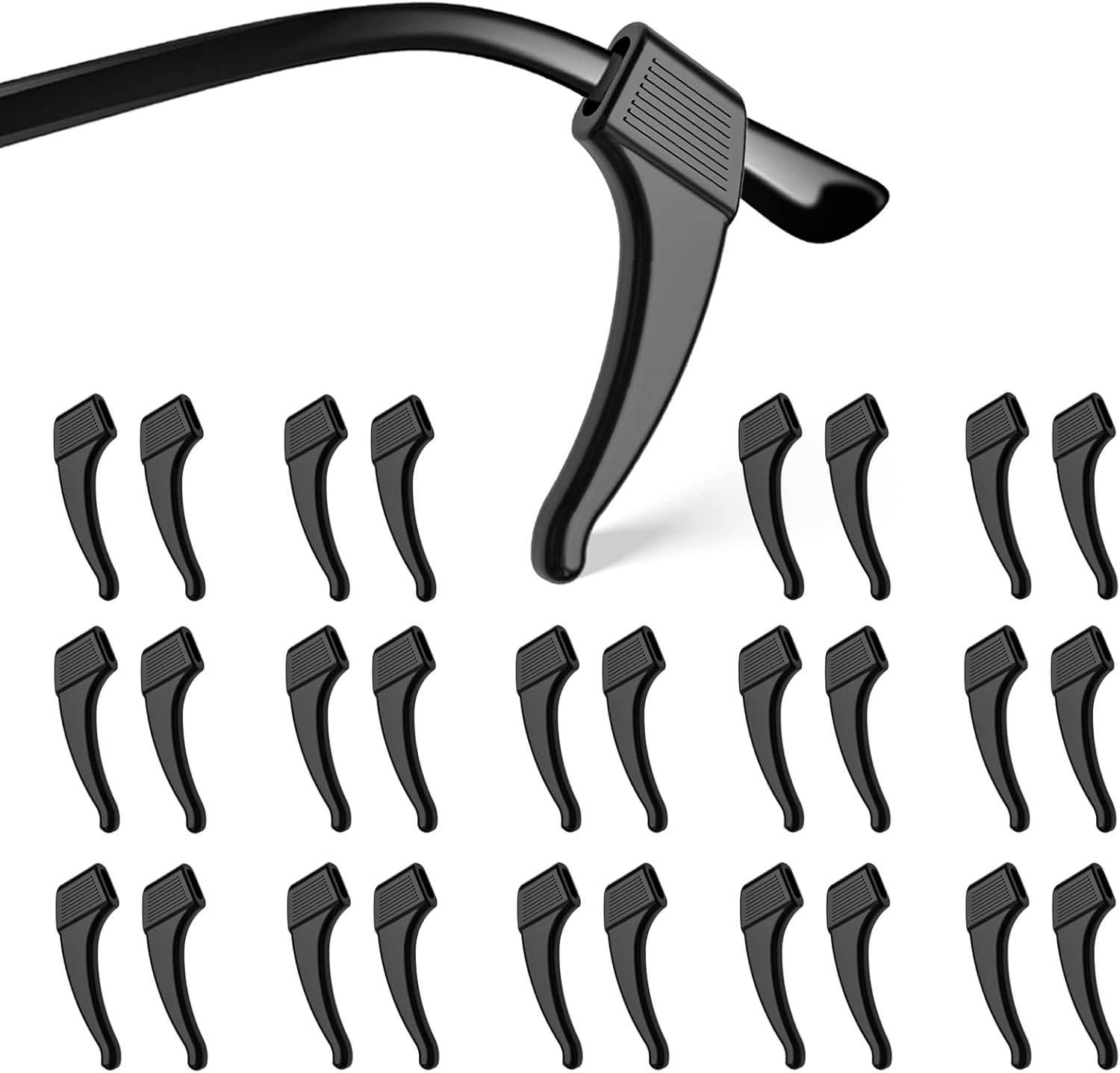 SMARTTOP 20 Pairs Anti-Slip Eyeglass Ear Grips Hook Comfortable Silicone Elastic Eyeglasses Temple Tips Sleeve Retainer-For Eyewear Sunglasses Spectacles Glasses,Sports Eyeglasses