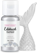 Sweet Sticks Edible Art Decorative Cake Paint 0.5 Ounce (15 Milliliters), Metallic Light Silver