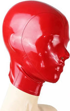 Red Latex Hood Riding Mask Rubber Hood for Men Women Back Zipper BDSM Fetish for Cosplay Couples