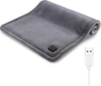 USB Heating Pad for Travel Warmth Outdoors, 5V Small Heated Pad FSA Eligible HSA Non-Rechargeable Heat Therapy for Pain Relief Abdomen Cramps, 3 Heat Settings & Auto Off (16"x 12") Gray