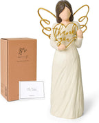 Thank You Gifts for Women, Teacher Appreciation Gifts, Best Thank You Gift for Coworker, Friend, Caregiver, Hand-Painted Sculpted Angel Figurines for Thanksgiving Christmas