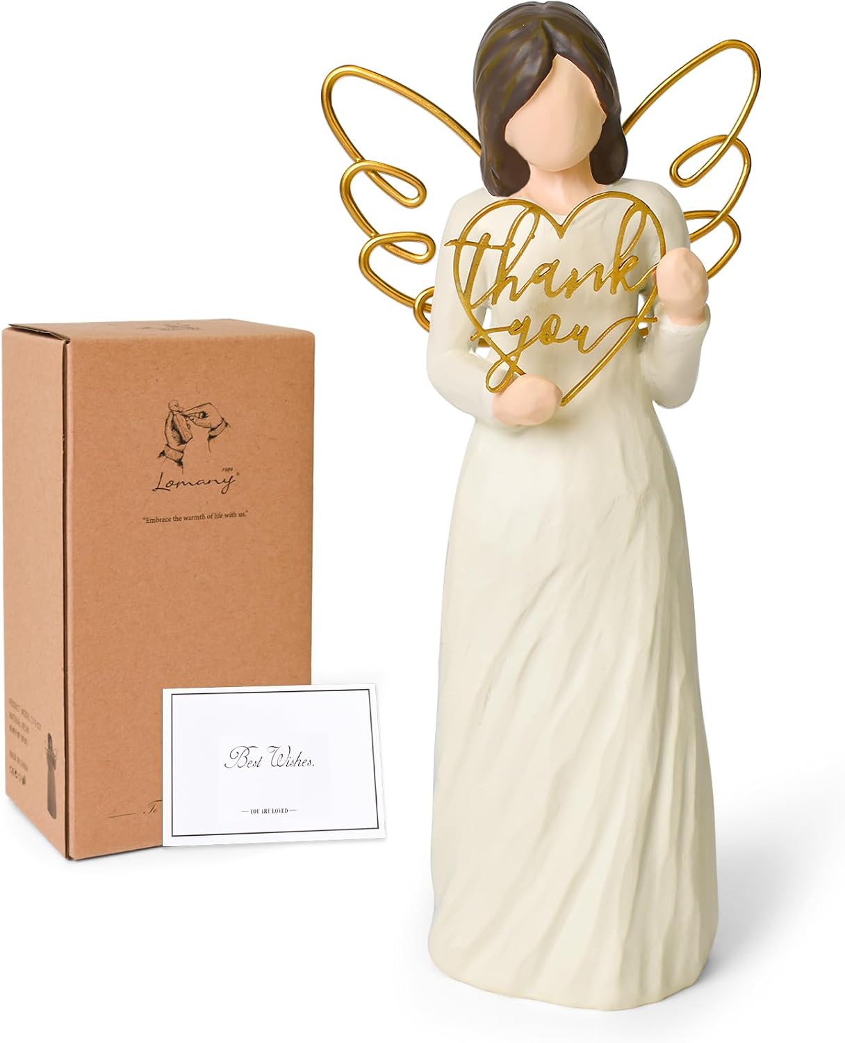 Thank You Gifts for Women, Teacher Appreciation Gifts, Best Thank You Gift for Coworker, Friend, Caregiver, Hand-Painted Sculpted Angel Figurines for Thanksgiving Christmas