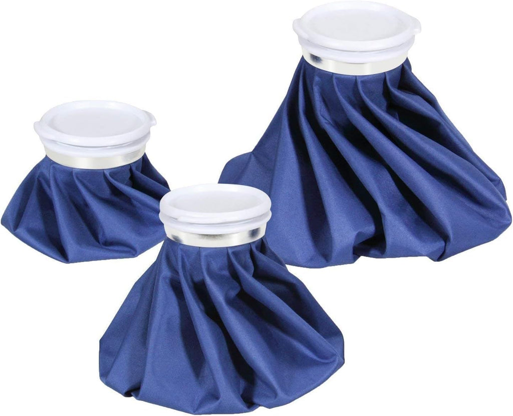 Ice Bags for Injuries Reusable: Ohuhu 3 Packs Ice Cold Packs Ice Bag Hot Water Hot & Cold Therapy Pain Relief for Knee Leg Injury No-Leak Breathable Waterproof Ice Bags 3 Sizes 6"/9"/11", Blue