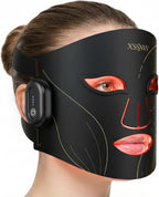 Red Light Therapy Mask for Face – 4 Mode Cordless LED Face Mask with 850NM Infrared, Red, Blue & Amber Light, 10-Min Timing Function, 272 LED Beads, Eyes Protection, Rechargeable for At-Home & Travel
