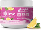 Ultima Replenisher Daily Electrolyte Powder Drink Mix – Sugar Free – Pink Lemonade, 30 Serving – Hydration Powder with 6 Key Electrolytes and Trace Minerals – Keto Friendly, Vegan, Non-GMO