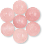 Nature Wonders Crystal Ball Sphere Rose Quartz 7 Spheres 1", 24-26mm for Reiki, Energy Healing, Meditation, Attracting Love, Palm Stones, TouchStones