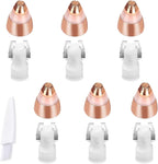 Eyebrow Hair Remover Replacement Heads: Compatible with Finishing Touch Flawless Women Eyebrow Hair Remover Trimmer Blades Painless, with Cleaning Brush, As Seen On TV 18K Gold-Plated Gold 6 Count