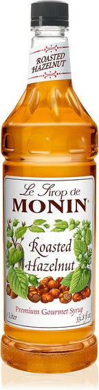 Monin Roasted Hazelnut Syrup, 33.8-Ounce Plastic Bottle (1 liter)