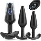 Yolodit Vibrating Butt Plug Anal Plug Vibrator, 3PCS Training Set Anal Toys Sex Toys, Silicone But Plug with 10 Vibration Remote Control, Anal Plugs Set for Beginners, Advanced Users for Men Women