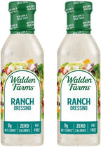 Walden Farms Ranch Dressing - Calorie-Free, Gluten-Free, Low Carb, Keto-Friendly, Sugar-Free, Dairy-Free Creamy Ranch Flavor - 2 Pack Value Pack, 12 oz Bottles