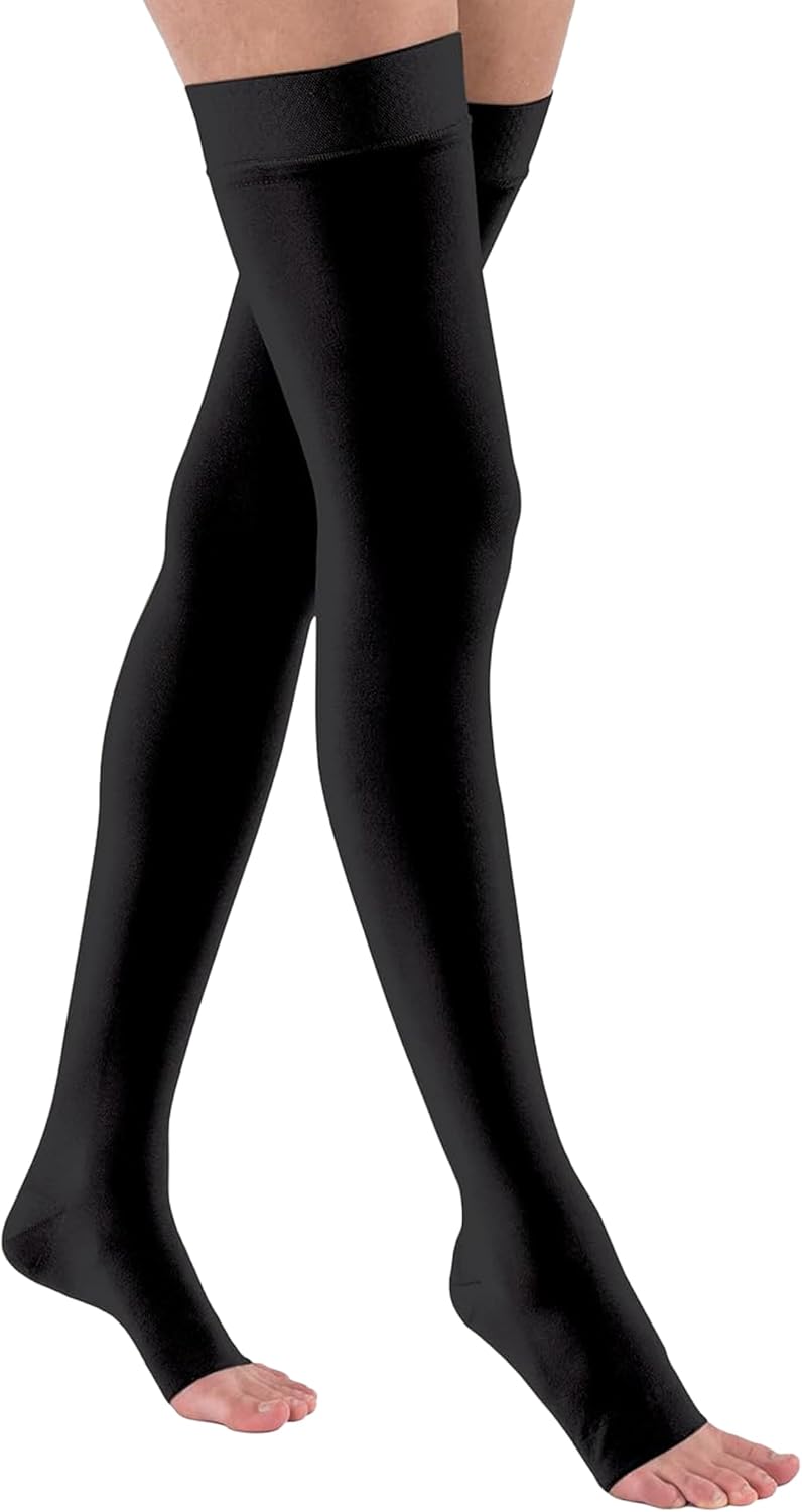 Compression Socks for Women and Men, 23-32 mmHg , Open Toe, Thigh High Compression Stockings for Varicose Veins, DVT, Edema, Running, Nursing