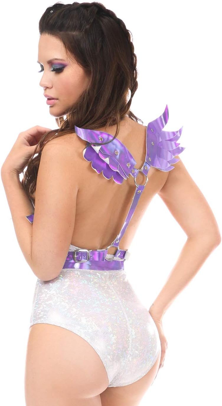 Daisy corsets Women's Lavender Holo Body Harness W/Wings