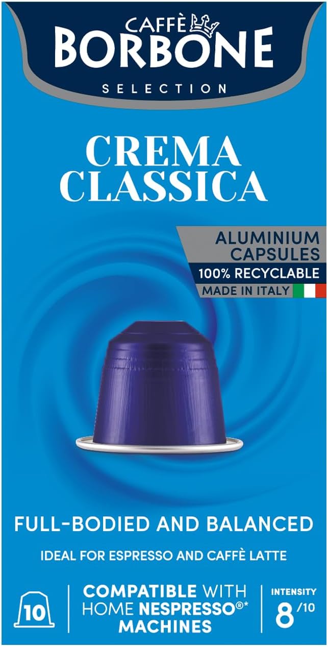 Caffè Borbone Crema Classica Aluminum Capsules Compatible with Nespresso Original Machines, Medium Roast, 100 Count