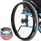 20/22/24Inch Wheelchair Push Rim Covers 1 Pair Silicone Wheelchair Hand Push Cover Non-Slip Hand Push Cover Improve Grip and Traction, Easy to Take of and Clean,Black,24in
