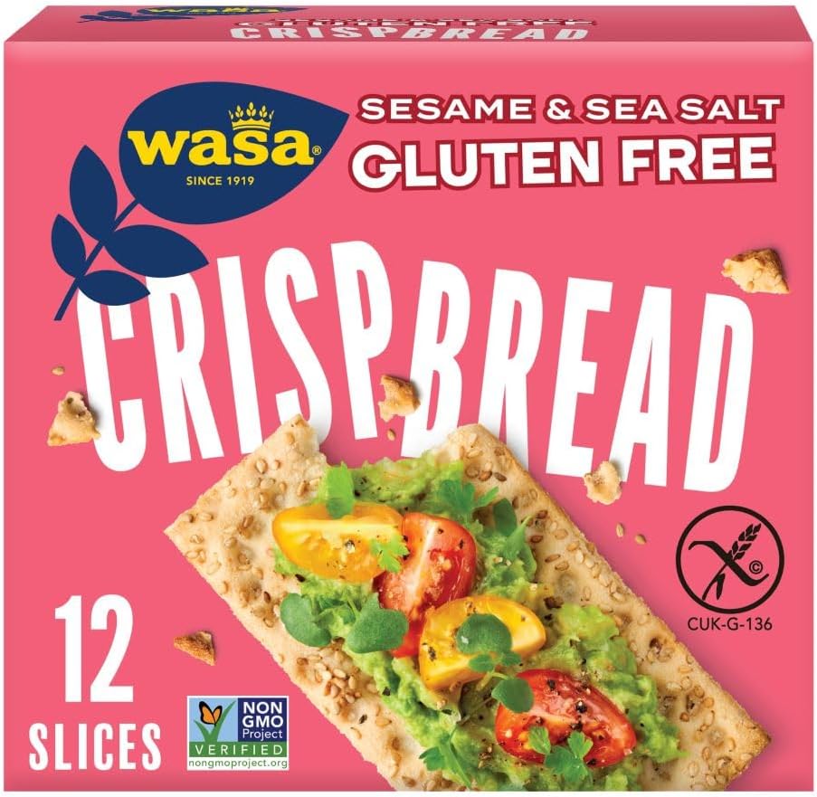 Wasa, Gluten Free Sesame & Sea Salt Crispbread, Net wt. 6.1 Oz (Pack of 1)