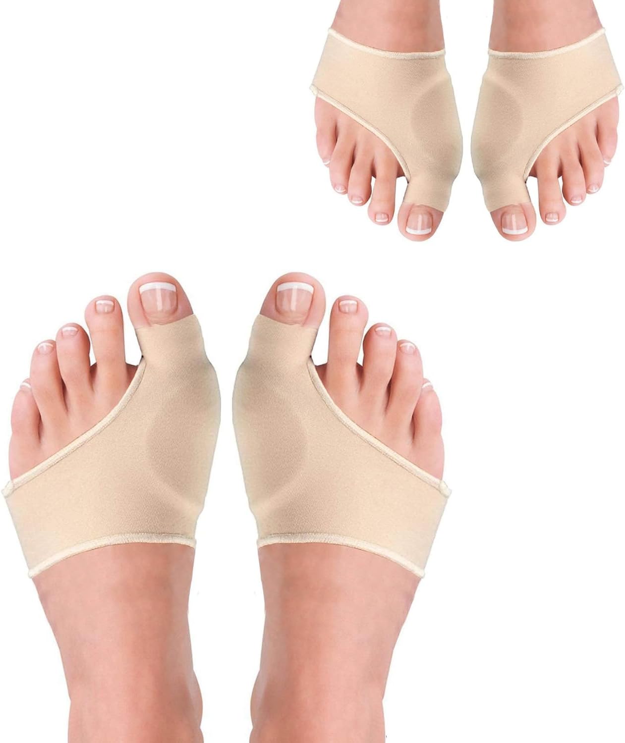 4 Bunion Relief Pads and Sleeves, Orthopedic Bunion Corrector Socks with Gel Pads, 2 Pairs