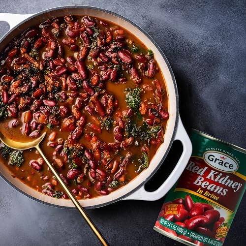 Grace Dark Red Beans in Brine 15 oz - 2 Pack - Caribbean Red Kidney Beans Canned - Gluten Free Non GMO Low Sodium