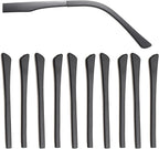 5 Pairs Anti-Slip Silicone Eyeglass End Tips Ear Sock Pieces Tube Eyewear Comfort Replacement Tips for Flat Thin Metal Eyeglass Legs Black