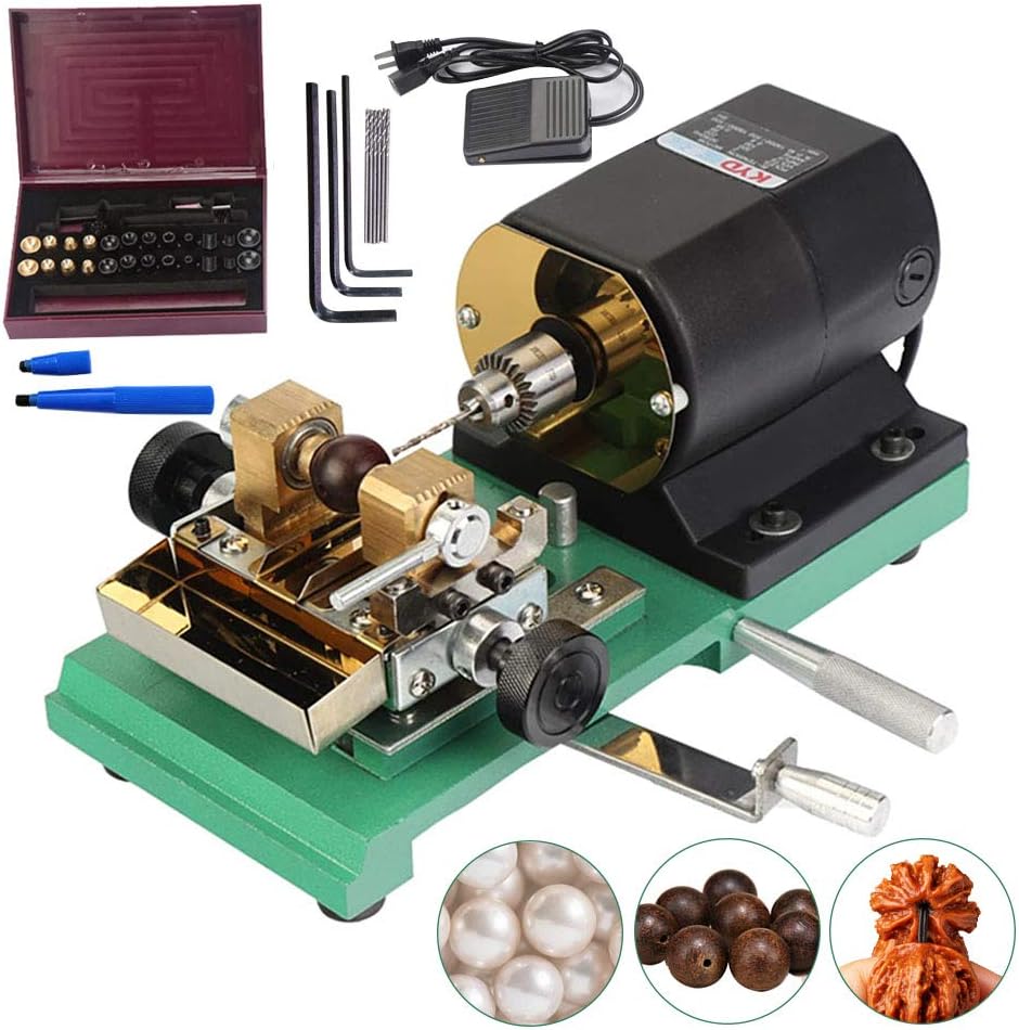 HiHydro 280W 110V Pearl Drilling Machine Driller Full Set Drill Holder for Shell Coral Amber Stone Jewelry Tools