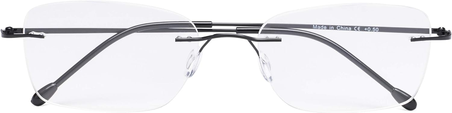 CessBlu Rimless Reading Glasses Design Readers for Women Men