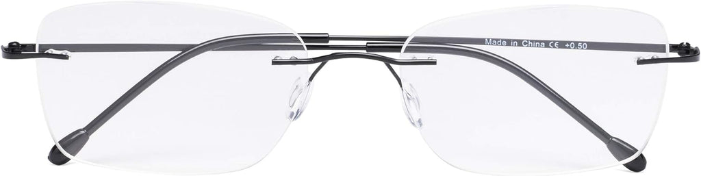 CessBlu Rimless Reading Glasses Design Readers for Women Men