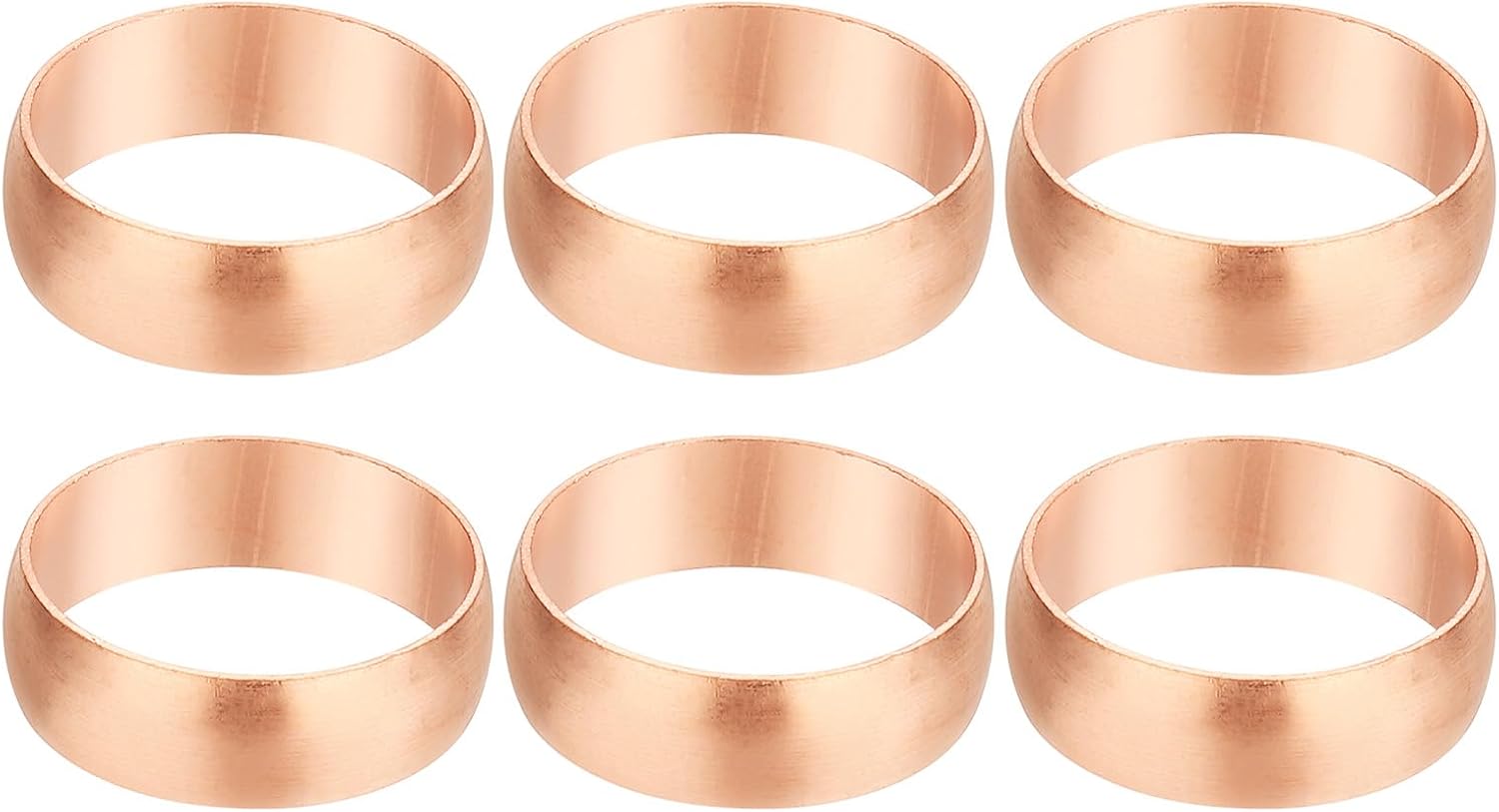 PATIKIL 19mm Tube OD Compression Sleeves Ferrules, 6pcs Copper Ferrule Fitting Compression Fitting Assortment Kit for Air Water Gas