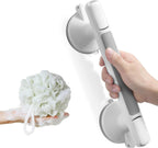 Grab Bar for Bathtubs and Showers, Zynuhmo 12 Inch Suction Cup Safety Grab Bar with 1PCS Bath Ball No Drilling Suction Shower Handrails for Seniors Elderly Kids Bathroom Assist Support(1Pack, Gray)