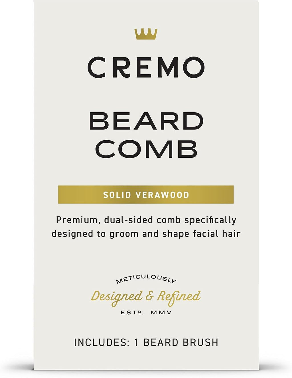 Cremo Beard Accessories, Dual-Sided Beard Comb Made from Verawood - Shape, Style And Groom Any Length Facial Hair