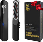 Beard Straightener, Beard Straightening Comb with Cordless/Mini Sized/Auto Shut Off for Traveling, Home, Dating, Great Gift for Dad, Father's Day Gift