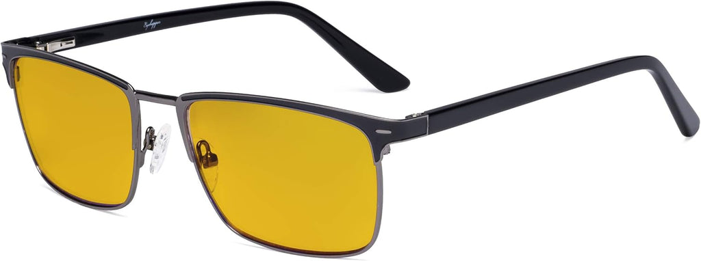 Eyekepper Blue Light Blocking Glasses Women Men with Amber Tinted Filter Lens - Anti Blue Ray Computer Eyeglasses - Black