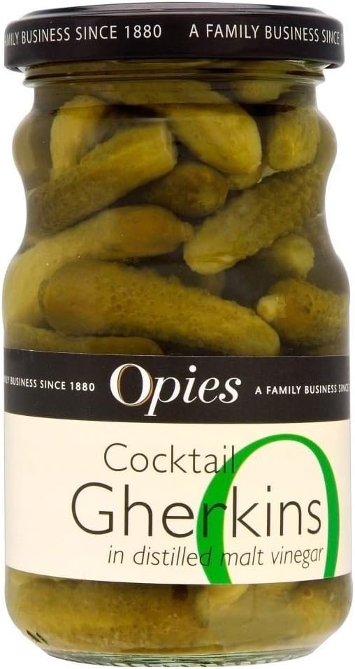 Opies Cocktail Gherkins in Distilled Malt Vinegar (227g) - Pack of 6
