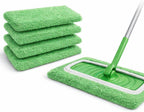4 Pack Reusable Mop Pads Compatible with Swiffer Sweeper, Washable Microfiber Replacement Refills for Wet & Dry Floor Cleaning, Durable Mopping Cloths for Hardwood, Tile & Laminate