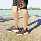 Hotfiary Calf Compression Sleeves for Women & Men, Plus Size Up to 7XL Leg Compression Socks, Wide Calf Footless Leg Support Brace, 20-30mmgh Compression Socks for Shin Splint & Calf Pain Relief