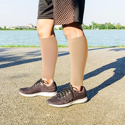 Hotfiary Calf Compression Sleeves for Women & Men, Plus Size Up to 7XL Leg Compression Socks, Wide Calf Footless Leg Support Brace, 20-30mmgh Compression Socks for Shin Splint & Calf Pain Relief