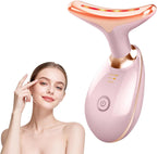 7 Color Face and Neck Massager, Portable Facial Massager Tool, Facial Skin Care Tools at Home, Rose Gold