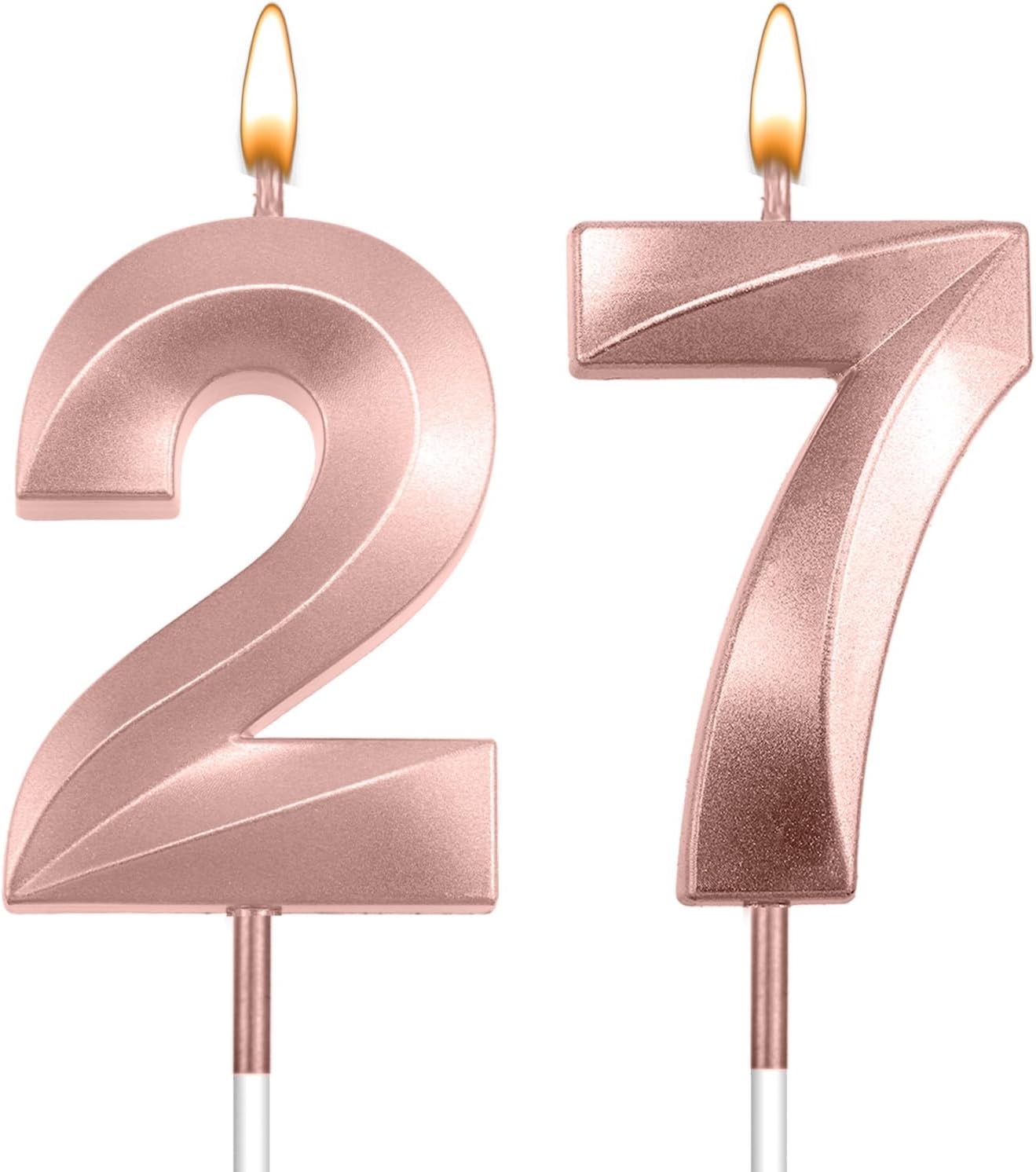 27 Candles for Cake 27 Birthday Candles Balck 72 Candles Happy 27th Birthday Decorations for Women 27 Birthday Decorations for Men Happy 27th Birthday Cake Topper Twenty Five Cake Topper