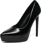 NEWBELLA Women's Platform Pumps Stiletto Heels Pointed Toe Slip On Dress Shoes-High Heels for Wedding, Party