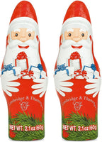 Holiday Milk Chocolate Santa Hollow Figure 2 Pack Individually Foil Wrapped Christmas Candy Party Deco Gift Stocking Stuffer