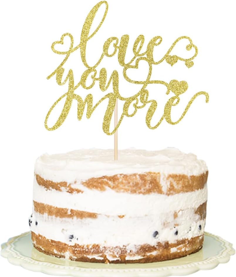 Love You More Cake Topper - Wedding Cake Topper Decoration,Wedding Shower Decoration/wedding Cake For Photo Booth Props/Anniversary Party Decoration Supplies