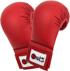 WKF Style Sparring Karate Gloves Without Thumb Protection Blue Red White Martial Arts Mitts for Kids and Adults