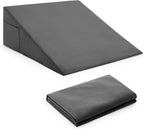 Horbaunal Dark Grey Bed Wedge Pillow Cover with Zipper Design, Wedge Pillowcase Protector with Side Pocket for Storage, 26" L x 25" W x 7.5" H(Pillow Not Include)