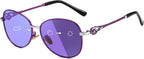 FEISEDY Oval Photochromic Polarized Sunglasses Women Retro Metal Rhinestone Sunglasses Classic UV400 Protection B1119